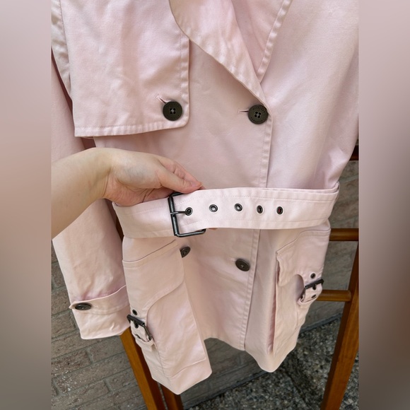 tommy hilfiger baby pink short trench coat - Picture 5 of 12